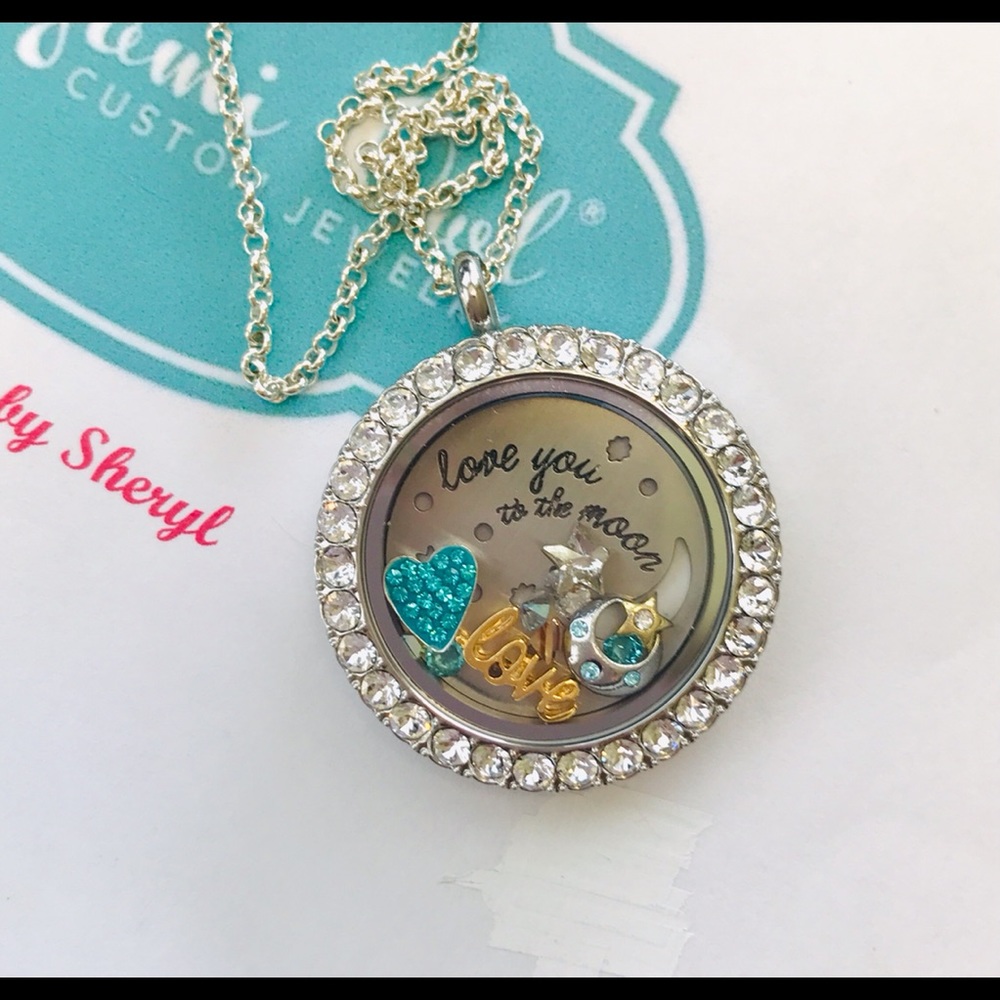 Origami Owl Large Silver Twist Locket Charms & Chain